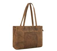STILORD 'Courtney' Vintage Leder Handtasche Damen Shopper Groß Schultertasche Frauen Echtleder Tasche Laptop 14 Zoll für Shopping Business Uni, Farbe:torino - braun