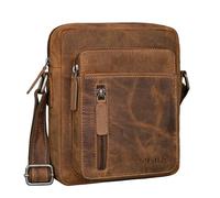 STILORD 'Dain' Umhängetasche Herren klein Leder Schultertasche Herrentasche zum Umhängen Herrenhandtasche Echt-Leder Crossbody Bag Ledertasche Vintage klein Echtleder, Farbe:bergamo - braun