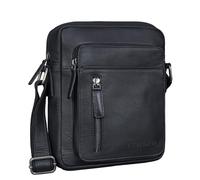 STILORD 'Dain' Umhängetasche Herren klein Leder Schultertasche Herrentasche zum Umhängen Herrenhandtasche Echt-Leder Crossbody Bag Ledertasche Vintage klein Echtleder, Farbe:schwarz