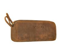 STILORD Dale Leder Federmäppchen Groß Vintage Echtleder Federmappe mit Reißverschluss Lederetui für Schule, Uni, Büro | Schlampermäppchen Etui Stifte-Mäppchen Farbe:Colorado - braun