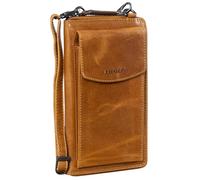 STILORD Damen Umhänge Geldbeutel aus Leder mit Handyfach - 2 in 1 Geldbörse Handytasche zum Umhängen - Crossbody Portemonnaie für Frauen 'Sarah' Echtleder groß, Farbe:perugia-braun