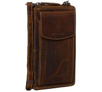 STILORD Damen Umhänge Geldbeutel aus Leder mit Handyfach - 2 in 1 Geldbörse Handytasche zum Umhängen - Crossbody Portemonnaie für Frauen 'Sarah' Echtleder groß, Farbe:luino - braun