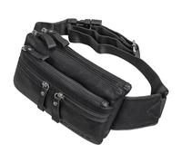 STILORD Damian Große Bauchtasche Leder Vintage Gürteltasche für Herren Damen Crossbody Hip Bag Moderne Hüfttasche für Reisen Jogging Festival aus Echtem Leder Farbe:schwarz