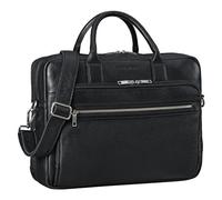 STILORD 'Dawson' Leder Aktentasche Umhängetasche mit Laptopfach 15,6 Zoll Vintage Bürotasche DIN A4 Notebooktasche Business Akten Tasche aus Echtem Leder Damen & Herren, Farbe:schwarz
