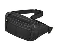 STILORD 'Devon' Vintage Bauchtasche Schwarz Herren Leder Gürteltasche mit vielen Fächern - Echtleder Hüfttasche Diebstahlsicher Männer Brusttasche für Reisen & Festival