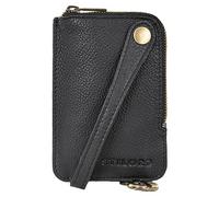 STILORD 'Eamon' Schlüsselglocke Leder Herren & Damen mit Karabiner l Vintage Schlüsseletui Schlüsseltasche Reißverschluss Echtleder Schlüsselmäppchen klein, Farbe:schwarz