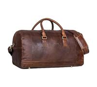 STILORD Edson Leder Weekender Herren Große Damen Ledertasche Vintage Reisetasche Groß Handgepäck Reisegepäck Sporttasche Travel Bag wasserdichte Duffle Bag Echtleder Farbe:Kansas - braun