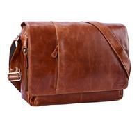 STILORD Elias Echtleder Umhängetasche 15.6 Zoll - der verbesserte Klassiker - Vintage Lifestyle 2.0 Farbe:Cognac - glänzend