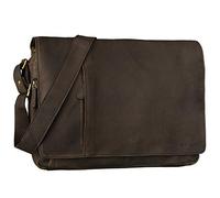 STILORD Elias Echtleder Umhängetasche 15.6 Zoll - der verbesserte Klassiker - Vintage Lifestyle 2.0 Farbe:matt - Dunkelbraun