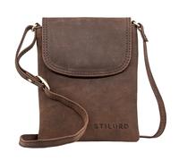 STILORD 'Ellis' Handytasche zum Umhängen Leder Brustbeutel Kleine Ledertasche Umhängetasche für Smartphone und Geldbörse Cross-Body Bag XS Vintage Leder, Farbe:zamora - braun