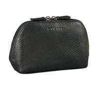 STILORD Elma Waschtasche Damen Leder Kulturbeutel Herren | Premium Kosmetiktasche Klein aus echtem Leder Schminktasche Damen Beauty Case für Reise und Alltag Farbe:schwarz