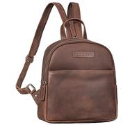 STILORD "Elonora Vintage Leder Rucksack Tasche 2 in 1 Damen klein Damenrucksack Daypack für Frauen Rucksackhandtasche Tagesrucksack Echtleder Farbe:sapelli - braun