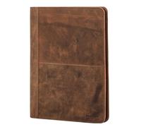 STILORD 'Emery' Business Dokumentenmappe A4 Leder Konferenzmappe mit 9 EC-Karten Fächern - Große Schreibmappe Echtleder Aktenmappe Leder-Mappe für Arbeit Büro Meeting, Farbe:Sepia - braun Plain