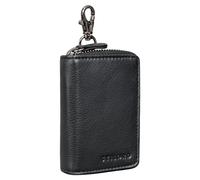 STILORD 'Emory' Schlüsseletui mit Kartenfach Leder Schlüsseltasche für viele Schlüssel RFID Kreditkartenetui Vintage Echtleder, Farbe:schwarz