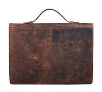 STILORD 'Ernesto' Dokumententasche A4 Leder Vintage Aktenmappe Business Kleine Aktentasche für Arbeit Büro 13,3 Zoll Konferenzmappe mit Henkel und Schloss schmal, Farbe:sepia - braun