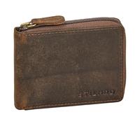 STILORD 'Ernie' Wiener Schachtel Geldbörse Leder Portemonnaie Damen Klein Echtleder Münzbörsen Portmonee Herren Brieftasche- Geldbeutel mit Reißverschluss Kleingeldbörse, Farbe:Kreta - braun