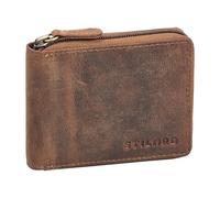 STILORD 'Ernie' Wiener Schachtel Geldbörse Leder Portemonnaie Damen Klein Echtleder Münzbörsen Portmonee Herren Brieftasche- Geldbeutel mit Reißverschluss Kleingeldbörse, Farbe:mittel - braun