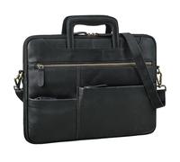 STILORD 'Farleigh' 15.6 Zoll Laptop-Tasche Leder mit Griff Umhängetasche Herren Arbeit Reisen Business Tasche Schmal Echtleder Laptophülle mit Schultergurt und Handschlaufe