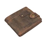 STILORD "Finley Leder Geldbörse Herren RFID und NFC Schutz Männer Portemonnaie mit Druckknopf Brieftasche mit Ausleseschutz in Geschenkbox Farbe:Kreta - braun