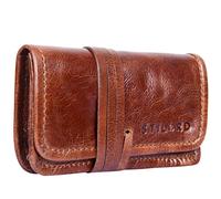 STILORD 'Flavio' Leder Tabakbeutel Tabaktasche Drehertasche Lederaccessoire Kopfhörertasche Unisex Vintage Leder, Farbe:Cognac - glänzend