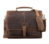 STILORD 'Francis' Aktentasche schmal Herren Leder DIN A4 Konferenzmappe Aktenmappe Businesstasche Dokumentenmappe Rindsleder, Farbe:mittel - braun