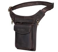 STILORD Frankie Hüfttasche Leder Brusttasche Cross-Body Bag Bauch Tasche Vintage Gürteltasche für Herren Damen Brusttasche Echtleder Farbe:dunkel - braun