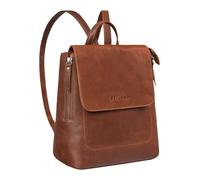 STILORD Gesa Eleganter Damen Rucksack Leder Klein Rucksack-Handtasche Frauen Cityrucksack Lederrucksack Vintage Frauenrucksack aus natürlichem Echtleder Farbe:sila - braun