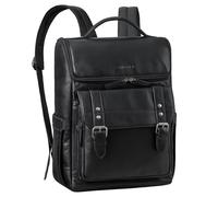 STILORD 'Gian' Rucksack Herren Arbeit Leder Damenrucksack Modern Groß - Laptoprucksack 15.6-16 Zoll Arbeitsrucksack für Büro Reise Uni - Herrenrucksack aus Echtleder, Farbe:schwarz
