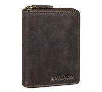 STILORD 'Giannis' Mini Leder Portemonnaie Herren RFID Brieftasche Hochformat Geldbörse Klein mit Reißverschluss Vintage Wallet aus echtem Leder, Farbe:dunkel - braun