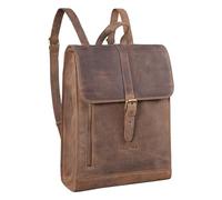 STILORD Grover Business Backpack Leder Rucksack Groß Arbeitsrucksack Vintage Messenger Rucksack für MacBook 16 Zoll DIN A4 Rucksäcke Echtleder Farbe:mittel - braun