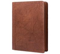 STILORD Gus Dokumentenmappe A4 Leder Konferenzmappe mit Klemmbrett Vintage Echtleder Mappe Schreibmappe Ledermappe Groß Aktenmappe Breit für Arbeit Büro Business Farbe:Milano - braun