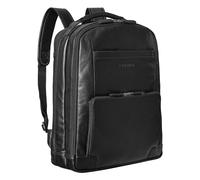 STILORD Harlow Leder Rucksack für Herren XL Businessrucksack Laptop Backpack 15 bis 17 Zoll Großer Arbeitsrucksack mit vielen Fächern und Trolley-Aufstecksystem Vintage Echtleder Farbe:schwarz