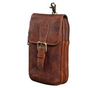 STILORD Harper Handy Gürteltasche Leder Vintage Kleine Handytasche Hüfttasche mit Karabinerhaken und Gürtelschlaufe Tasche für Herren Damen Echtleder Farbe:Prestige - braun