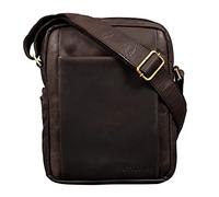 STILORD "Harry Vintage Schultertasche Männer Leder für 10,1 Zoll Tablet Umhängetasche DIN A5 Herren-Handtasche Messenger Bag mit 2 Hauptfächern Farbe:matt - dunkelbraun