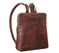 STILORD 'Heidi' Eleganter Lederrucksack Damen Echtleder braun klein wasserdicht und diebstahlsicher ideal als Rucksackhandtasche, Vintage Daypack und Retro Cityrucksack mittel-groß