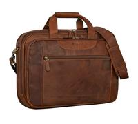 STILORD "Henrik Große Aktentasche Herren Leder Cognac Business Tasche Arbeitstasche Laptoptasche 17 Zoll Vintage Umhängetasche Herren Lehrertasche Bürotasche Uni Tasche