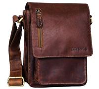 STILORD Herren-Umhängetasche braun - Kleine Vintage Schultertasche - 8,4 Zoll Messenger-Bag - Tablettasche aus echtem Büffel-Leder Finn