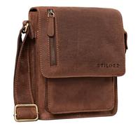 STILORD Herren-Umhängetasche braun - Kleine Vintage Schultertasche - 8,4 Zoll Messenger-Bag - Tablettasche aus echtem Büffel-Leder 'Finn'