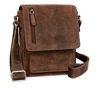 STILORD Herren-Umhängetasche braun - Kleine Vintage Schultertasche - 8,4 Zoll Messenger-Bag - Tablettasche aus echtem Büffel-Leder 'Finn'