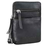 STILORD 'Indie' Brustbeutel Damen Herren Leder klein - Vintage Festival Tasche - Echtleder Brusttasche - Kleine Handytasche Aus Echt Leder, Farbe:schwarz