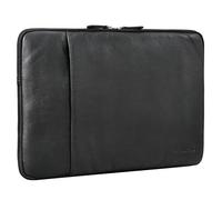 STILORD 'Ino' Laptop Sleeve Hülle Leder Schmale Laptop-Tasche 15.6 Zoll Arbeitstasche Herren und Damen Vintage Dokumententasche A4 Schutzhülle aus Echtleder, Farbe:schwarz