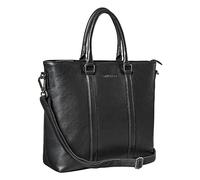 STILORD 'Jara' Große Leder Businesstasche Damen Vintage Handtasche Umhängetasche Aktentasche Damen Echtleder Laptoptasche Travel Freizeit Bag Shopper, Farbe:schwarz