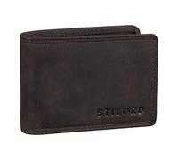 STILORD "Jay Mini Geldbörse Herren RFID Leder Brieftasche Vintage für Männer Kleiner Geldbeutel mit vielen Kartenfächern und NFC-Schutz in Geschenkbox Farbe:dunkel - braun