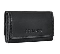 STILORD 'Jean' Schlüsseltasche Leder Groß Vintage Schlüsseletui mit Schlüsselringen Mini Kartenetui RFID Key Organizer Schlüsselmappe Echt Leder, Farbe:schwarz