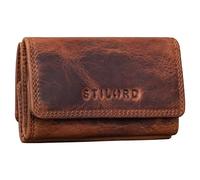 STILORD 'Jean' Schlüsseltasche Leder Groß Vintage Schlüsseletui mit Schlüsselringen Mini Kartenetui RFID Key Organizer Schlüsselmappe Echt Leder, Farbe:Kara - Cognac