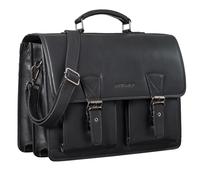 STILORD "Jeffrey Lehrertasche Aktentasche Leder Große Vintage Ledertasche zum Umhängen 15.6 Zoll Laptop Tasche für Schule Uni Business Trolley Aufsteckbar Farbe:sepia - braun