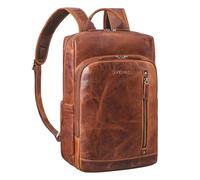 STILORD Johnson Lederrucksack Herren Business Vintage Rucksack für 13,3 Zoll MacBook Laptoprucksack Moderner Daypack für Uni Arbeit Office Echt Leder Farbe:Sesto - Cognac