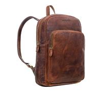 STILORD 'Jona' Lederrucksack mit Laptopfach 15,6 Zoll Echtleder für Herren und Damen hell-braun Großer Vintage Rucksack für Business Studenten Reisen und City-Rucksack Leder Retro