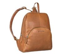 STILORD Josephine Lederrucksack Damen Klein Echt-Leder Cognac braun mit vielen Fächern ideal als Daypack Cityrucksack Tagesrucksack Stadtrucksack und Rucksack-Hand-Tasche