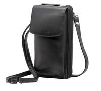 STILORD 'Jule' Leder Handytasche mit Geldbörse zum Umhängen Damen Geldbeutel mit Handyfach RFID Schutz Handytasche zum Umhängen Frauen Handy Portemonnaie Tasche Echt-Leder groß, Farbe:schwarz